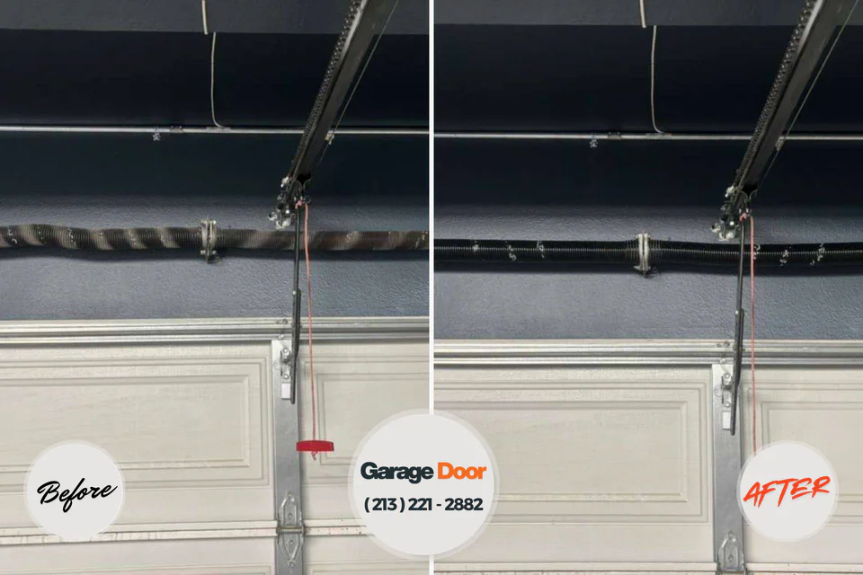Before and after: garage door repair Florence, MS